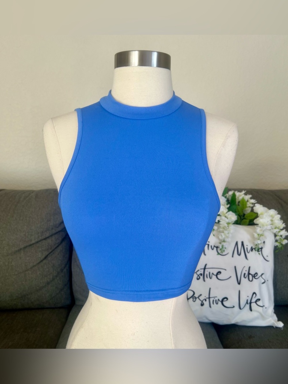Sleeveless High-Neck Crop Top